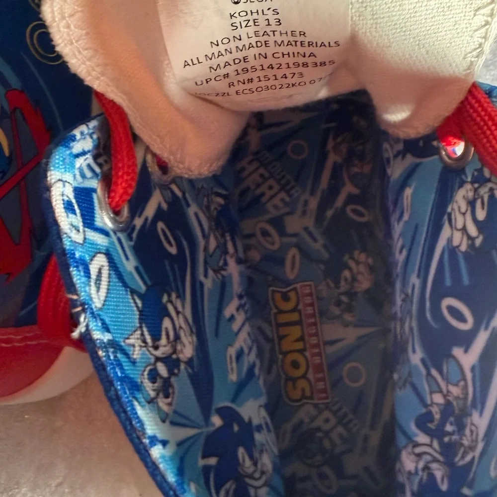 Sonic NIKELODEON BOYS Kids High-Top Sneakers - Blue and Red NWOT